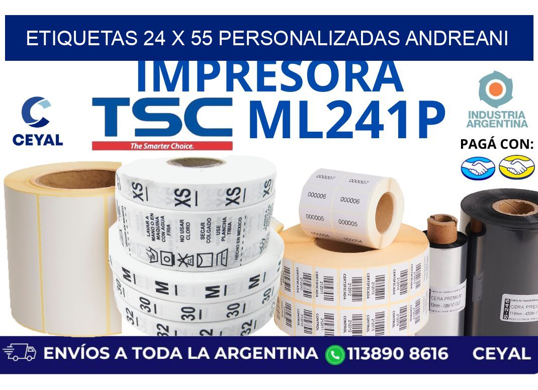 etiquetas 24 x 55 personalizadas andreani