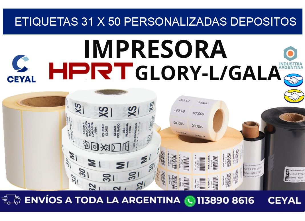 etiquetas 31 x 50 personalizadas depositos