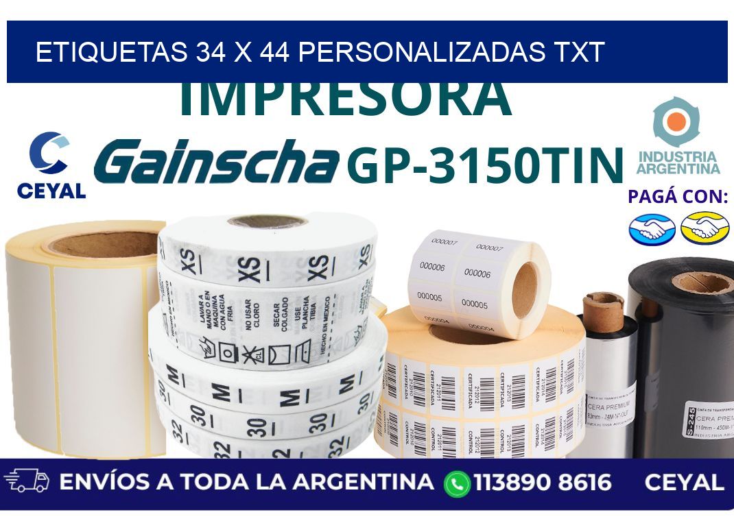 etiquetas 34 x 44 personalizadas txt