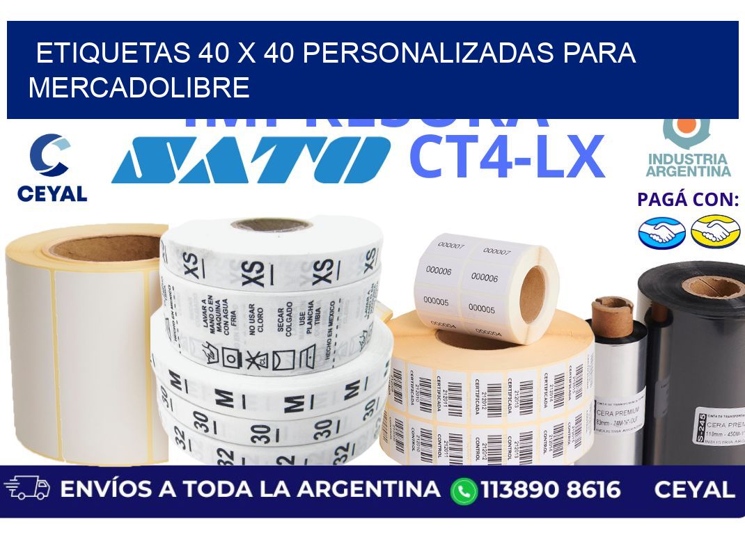 etiquetas 40 x 40 personalizadas para mercadolibre