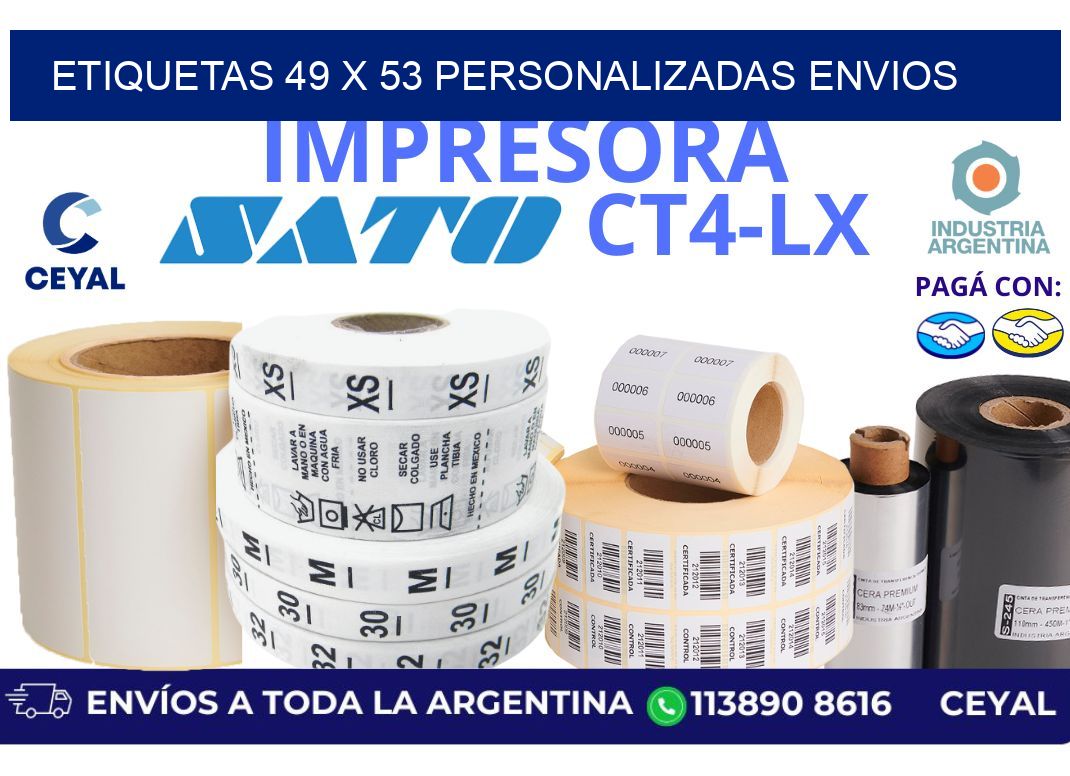 etiquetas 49 x 53 personalizadas envios