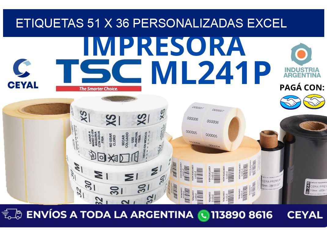 etiquetas 51 x 36 personalizadas excel