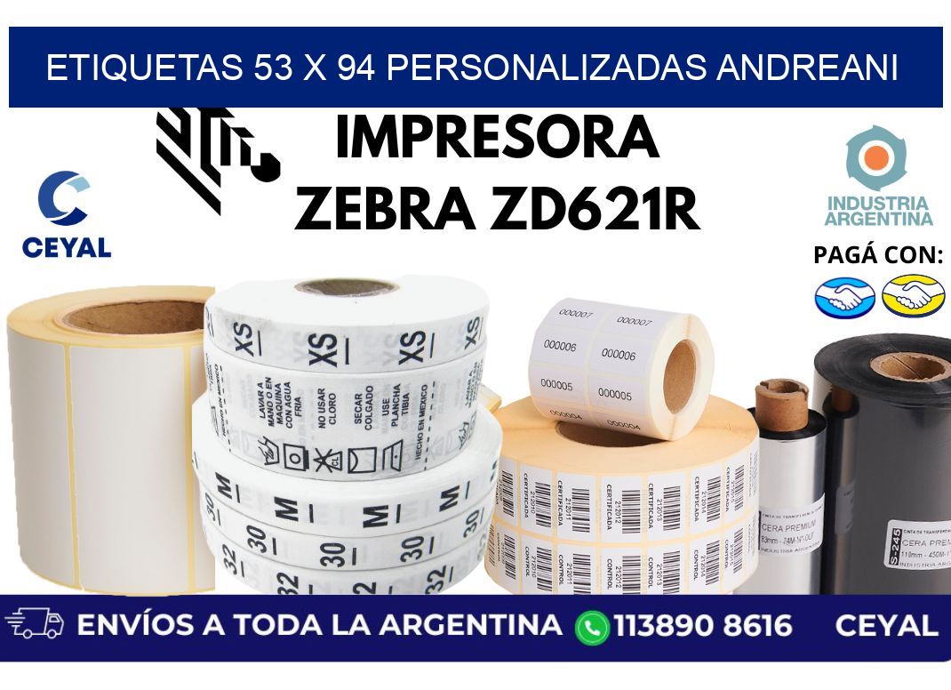 etiquetas 53 x 94 personalizadas andreani