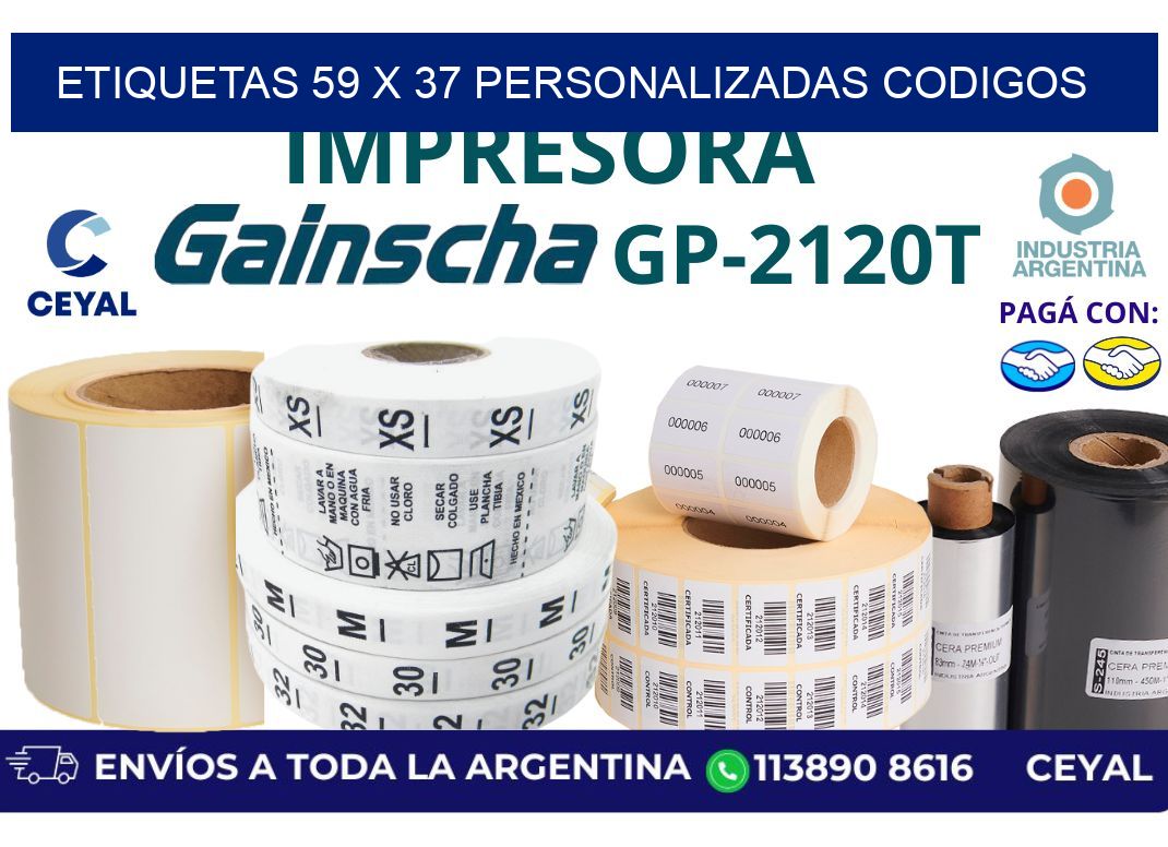 etiquetas 59 x 37 personalizadas codigos