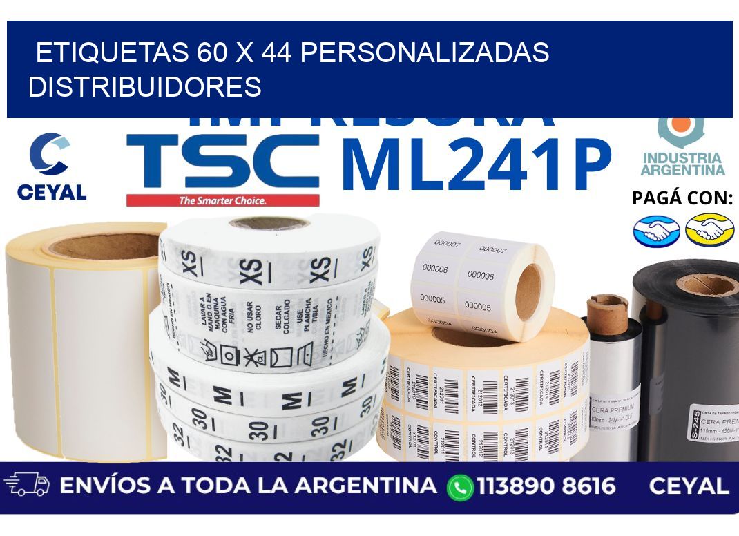 etiquetas 60 x 44 personalizadas distribuidores
