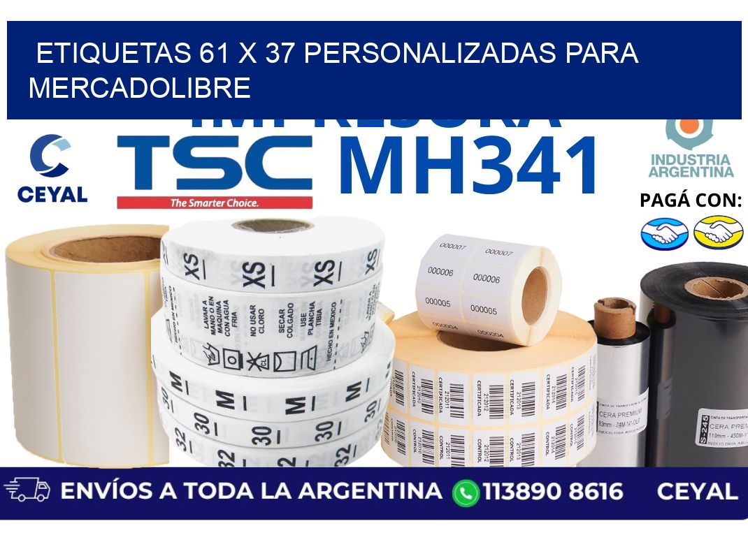 etiquetas 61 x 37 personalizadas para mercadolibre