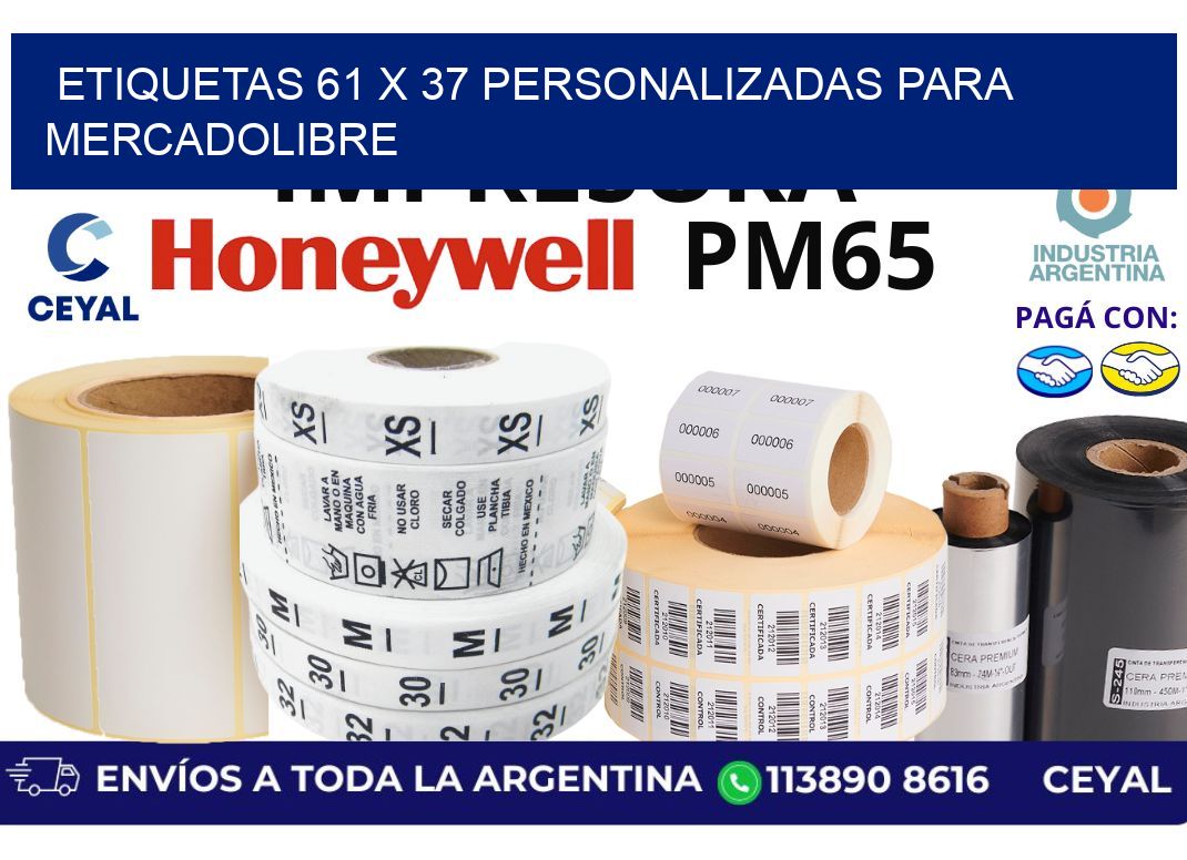etiquetas 61 x 37 personalizadas para mercadolibre