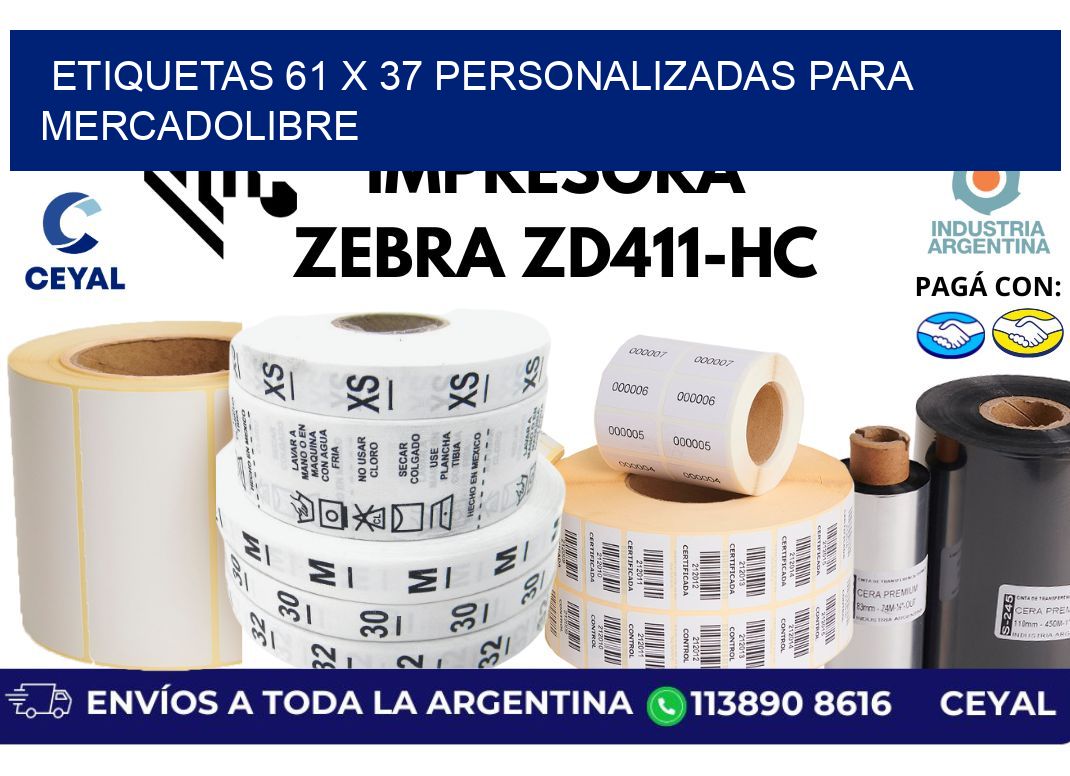 etiquetas 61 x 37 personalizadas para mercadolibre