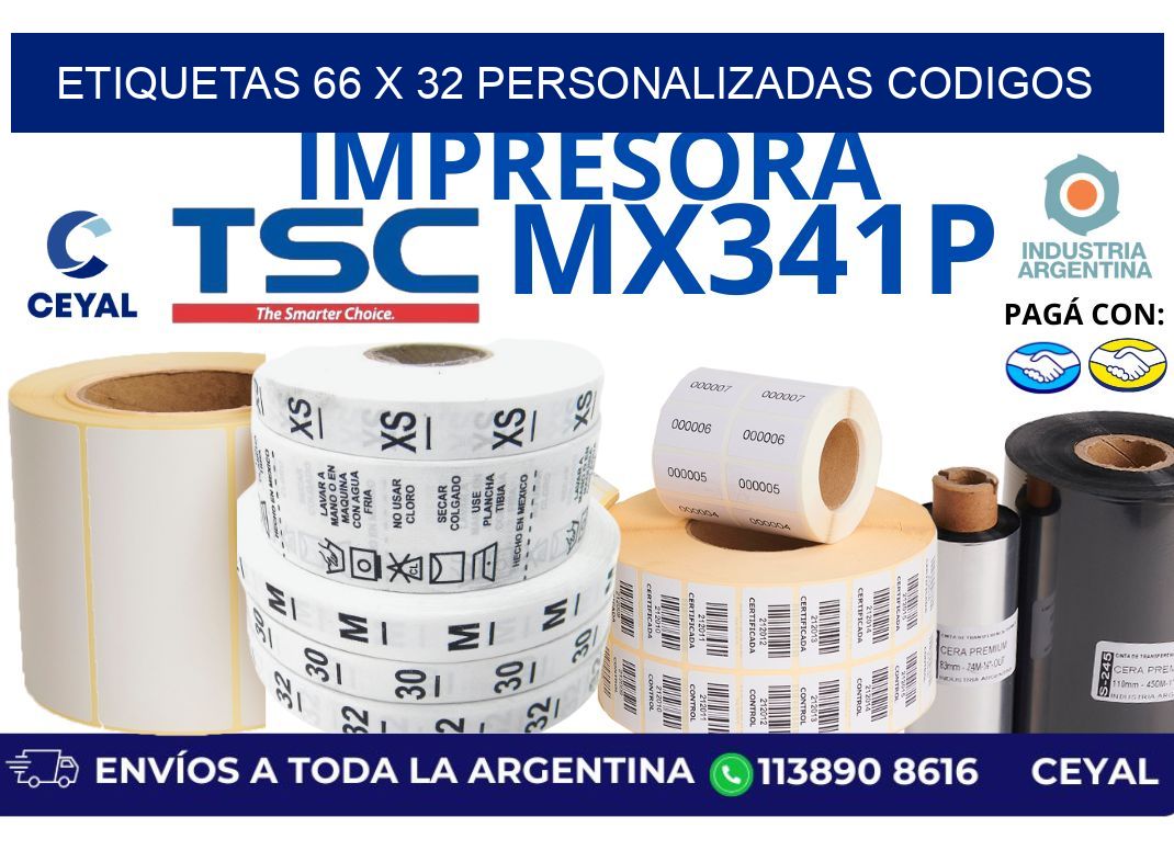 etiquetas 66 x 32 personalizadas codigos