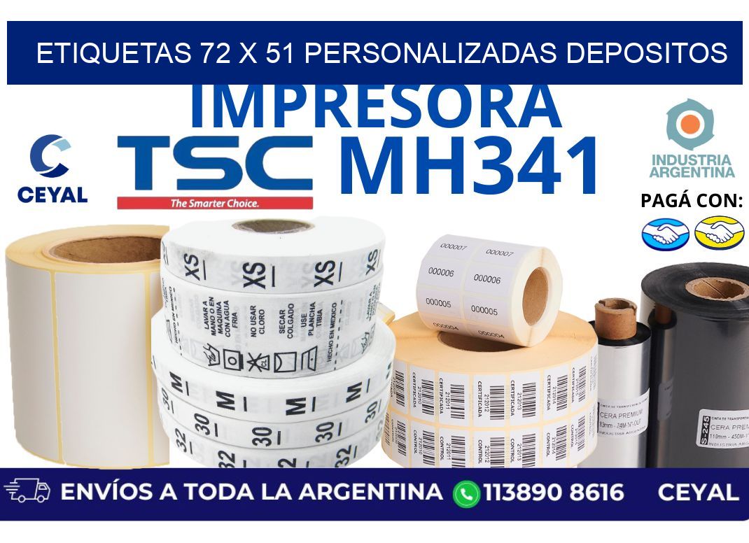 etiquetas 72 x 51 personalizadas depositos