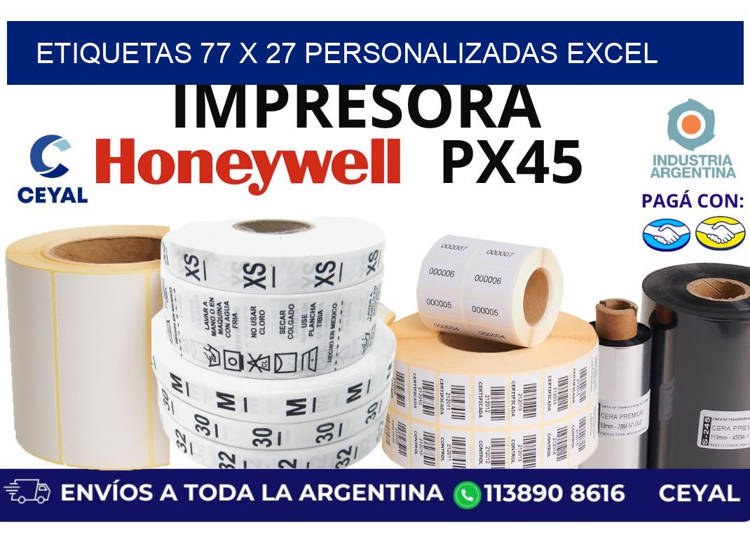 etiquetas 77 x 27 personalizadas excel