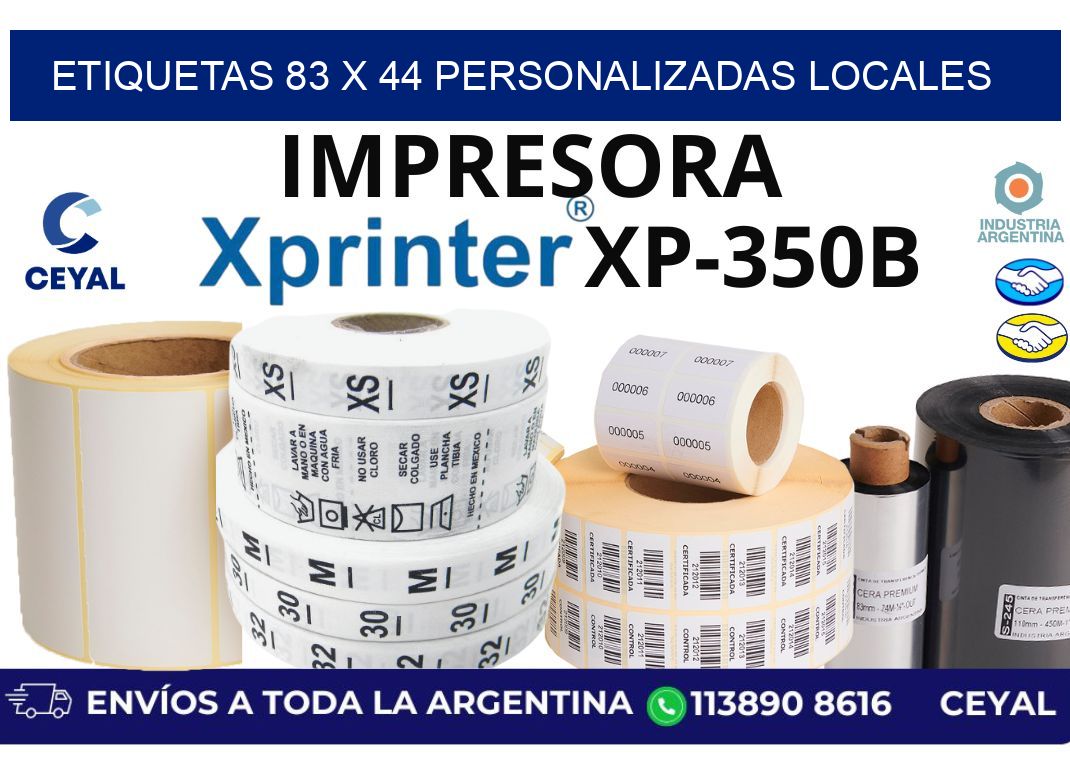 etiquetas 83 x 44 personalizadas locales