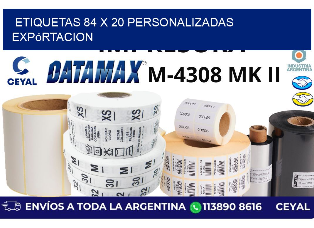 etiquetas 84 x 20 personalizadas expórtacion