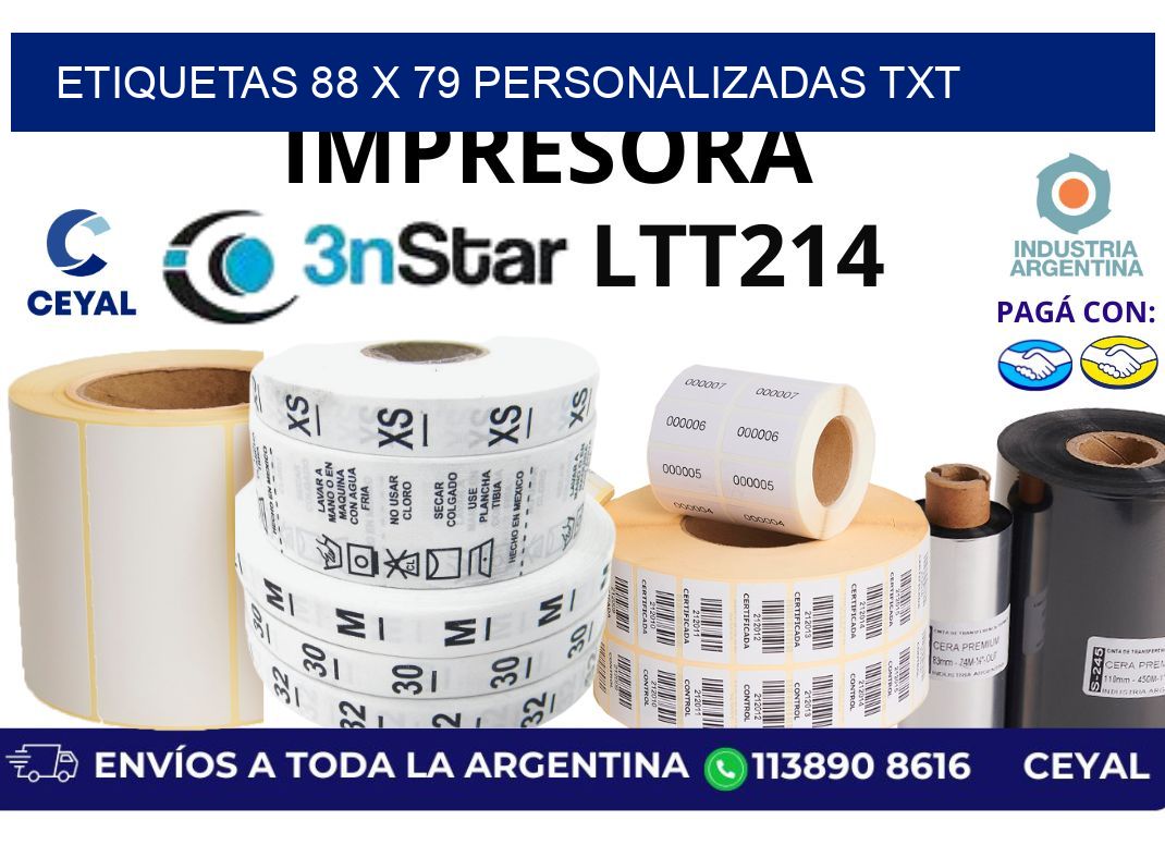 etiquetas 88 x 79 personalizadas txt