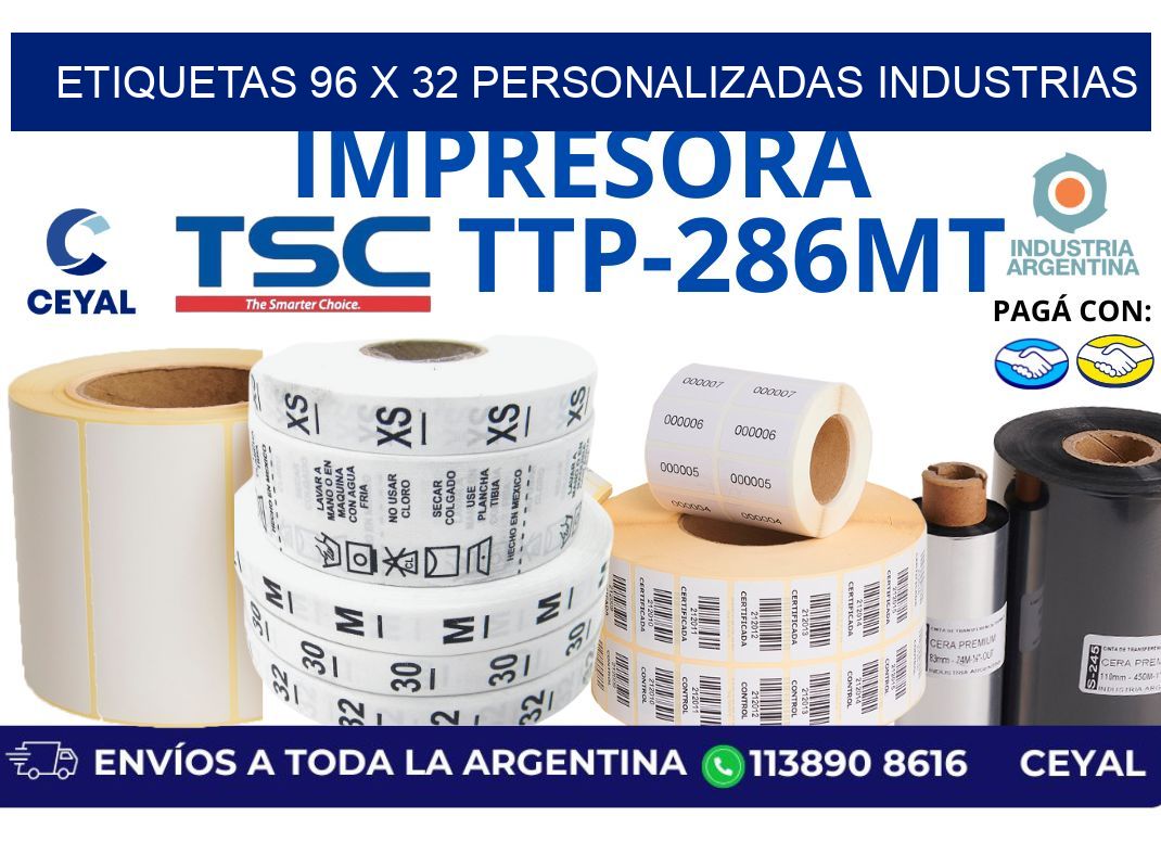 etiquetas 96 x 32 personalizadas industrias
