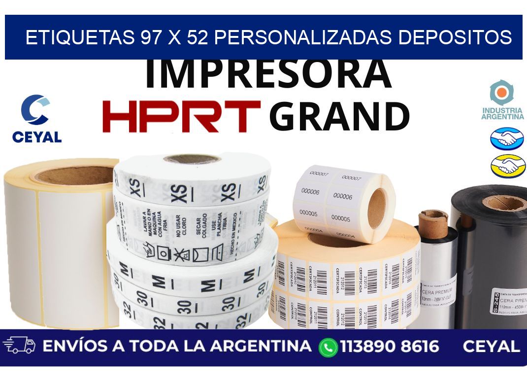 etiquetas 97 x 52 personalizadas depositos