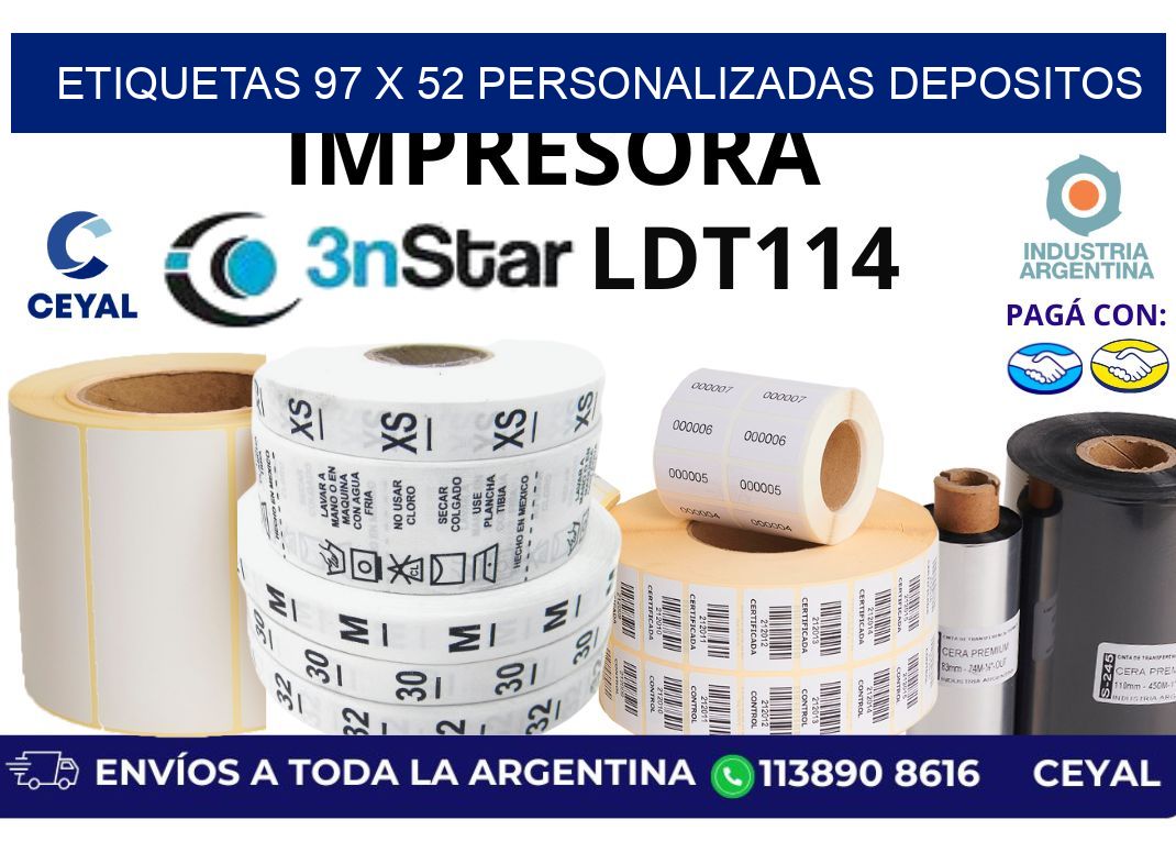 etiquetas 97 x 52 personalizadas depositos