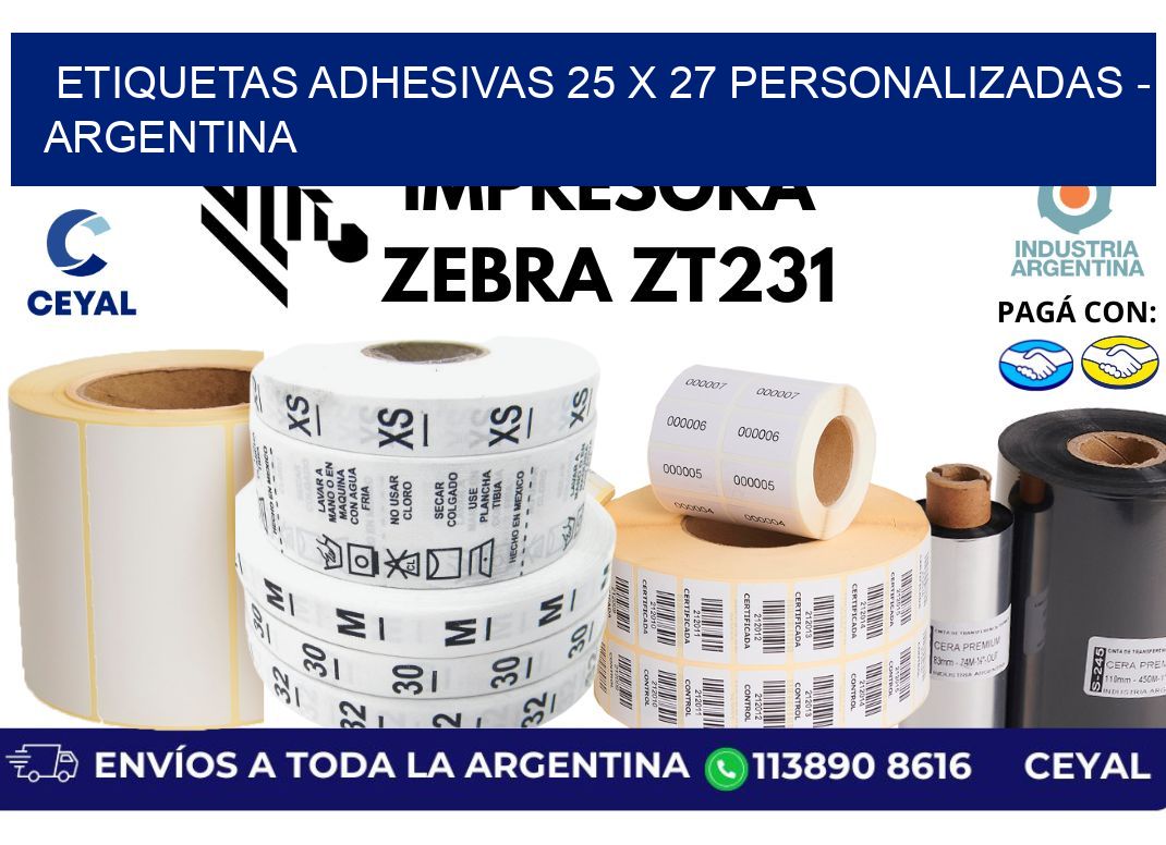 etiquetas adhesivas 25 x 27 personalizadas - Argentina