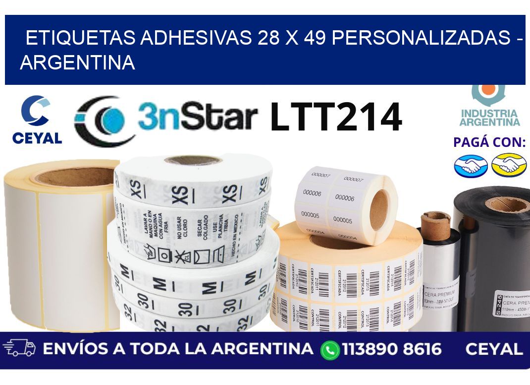 etiquetas adhesivas 28 x 49 personalizadas - Argentina