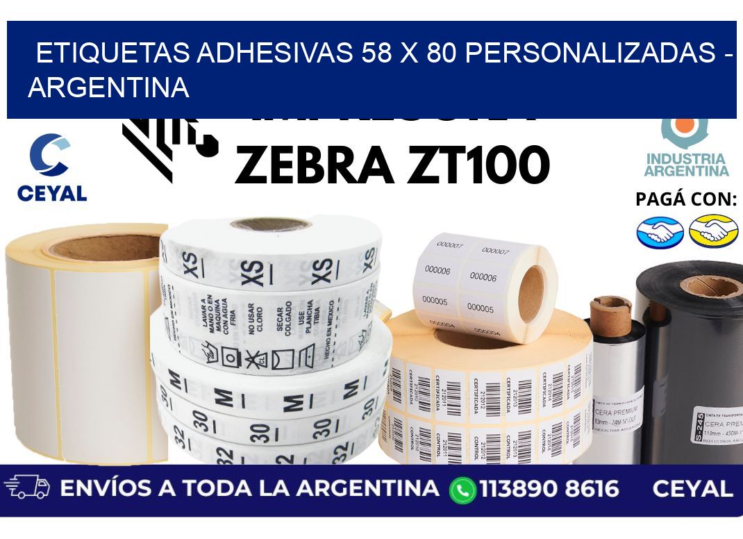 etiquetas adhesivas 58 x 80 personalizadas - Argentina