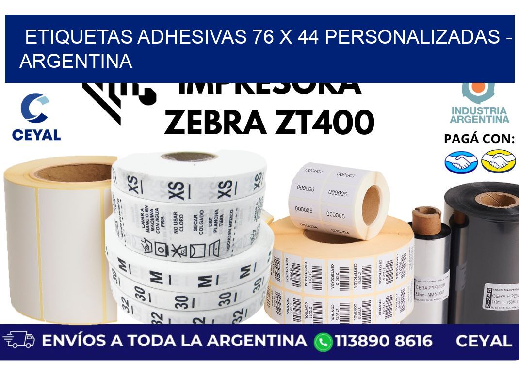 etiquetas adhesivas 76 x 44 personalizadas - Argentina
