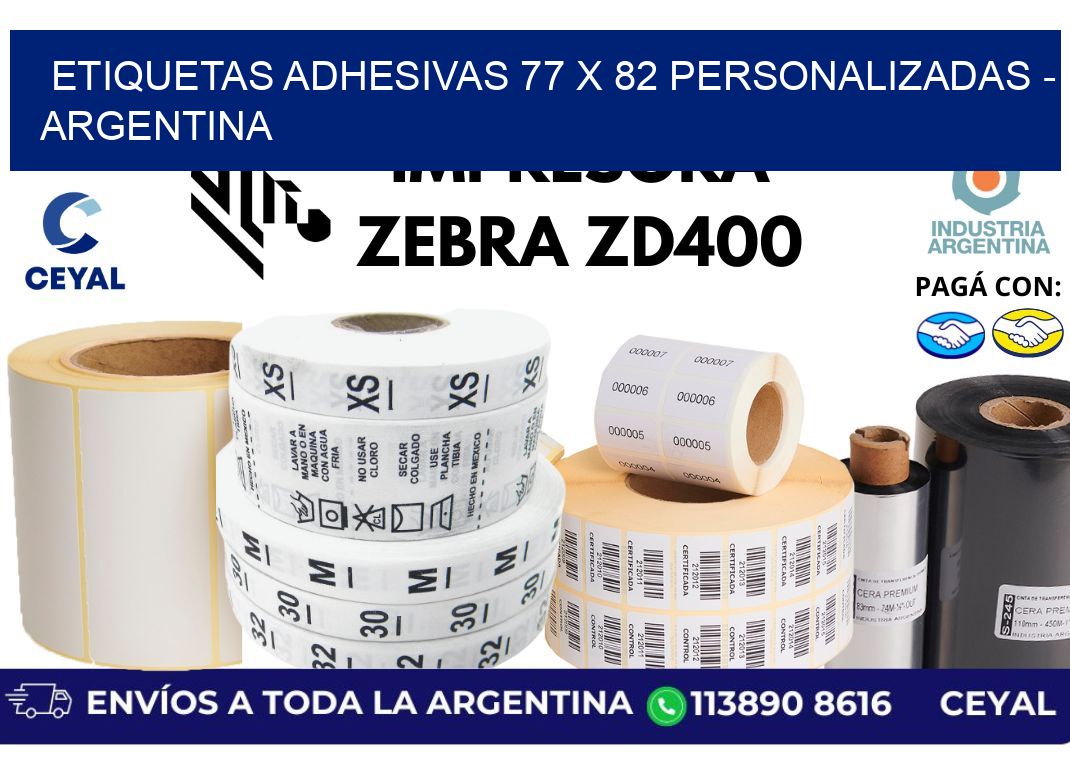 etiquetas adhesivas 77 x 82 personalizadas - Argentina