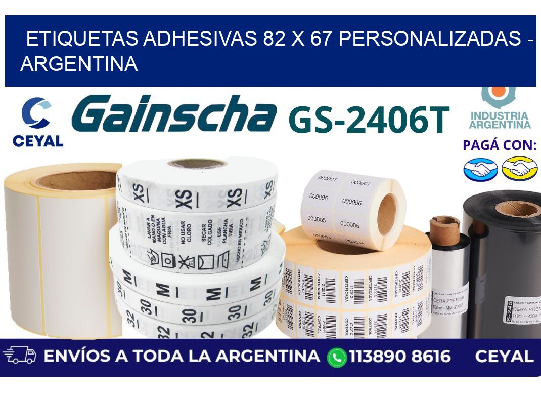 etiquetas adhesivas 82 x 67 personalizadas - Argentina