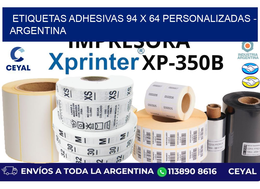 etiquetas adhesivas 94 x 64 personalizadas – Argentina