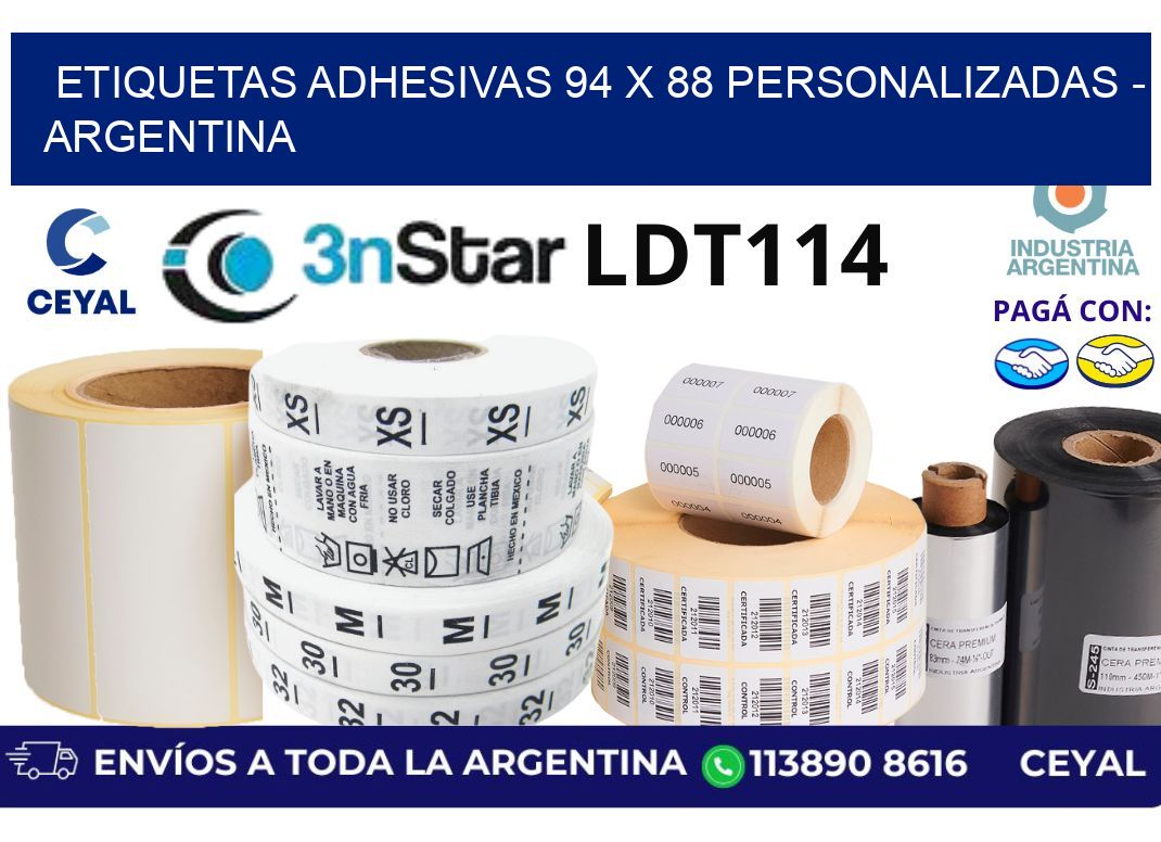 etiquetas adhesivas 94 x 88 personalizadas - Argentina