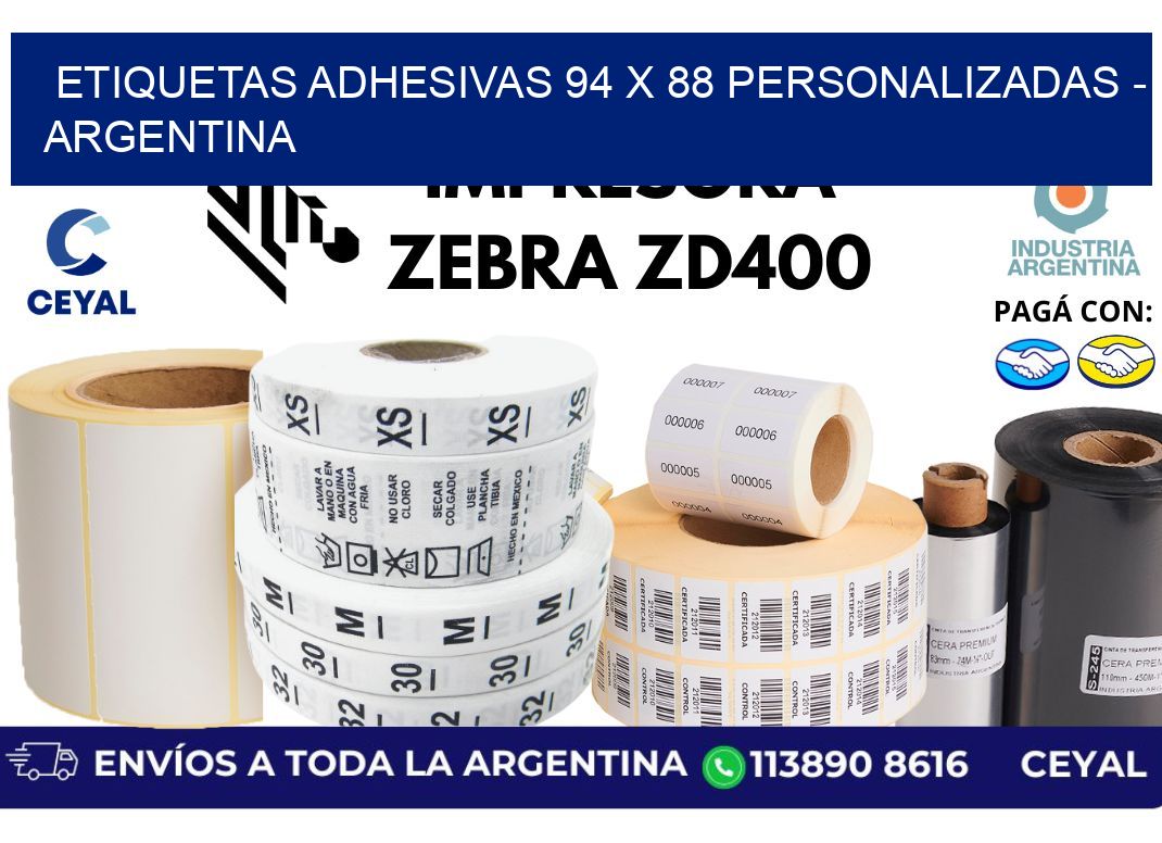 etiquetas adhesivas 94 x 88 personalizadas - Argentina