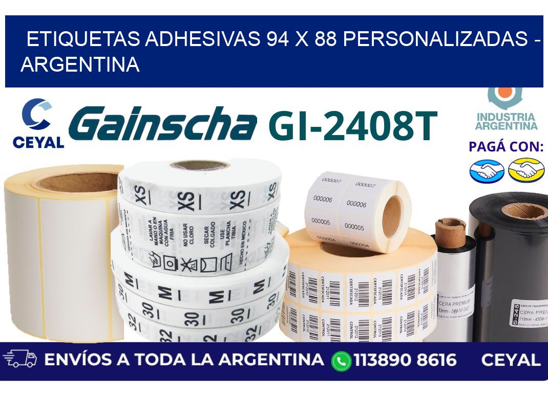 etiquetas adhesivas 94 x 88 personalizadas – Argentina