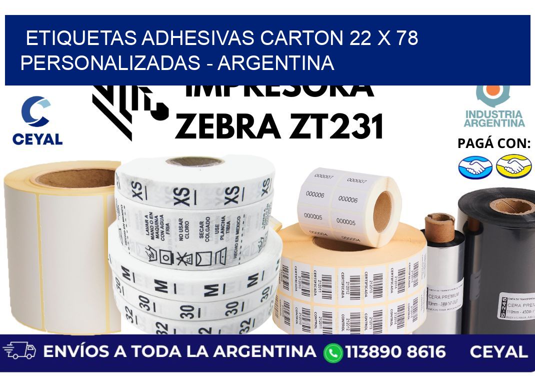 etiquetas adhesivas carton 22 x 78 personalizadas – Argentina