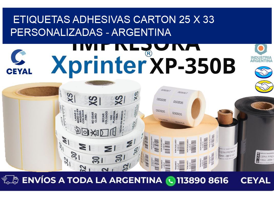 etiquetas adhesivas carton 25 x 33 personalizadas - Argentina