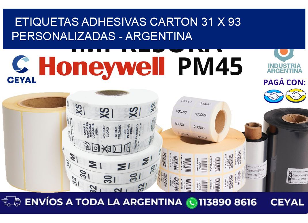 etiquetas adhesivas carton 31 x 93 personalizadas – Argentina