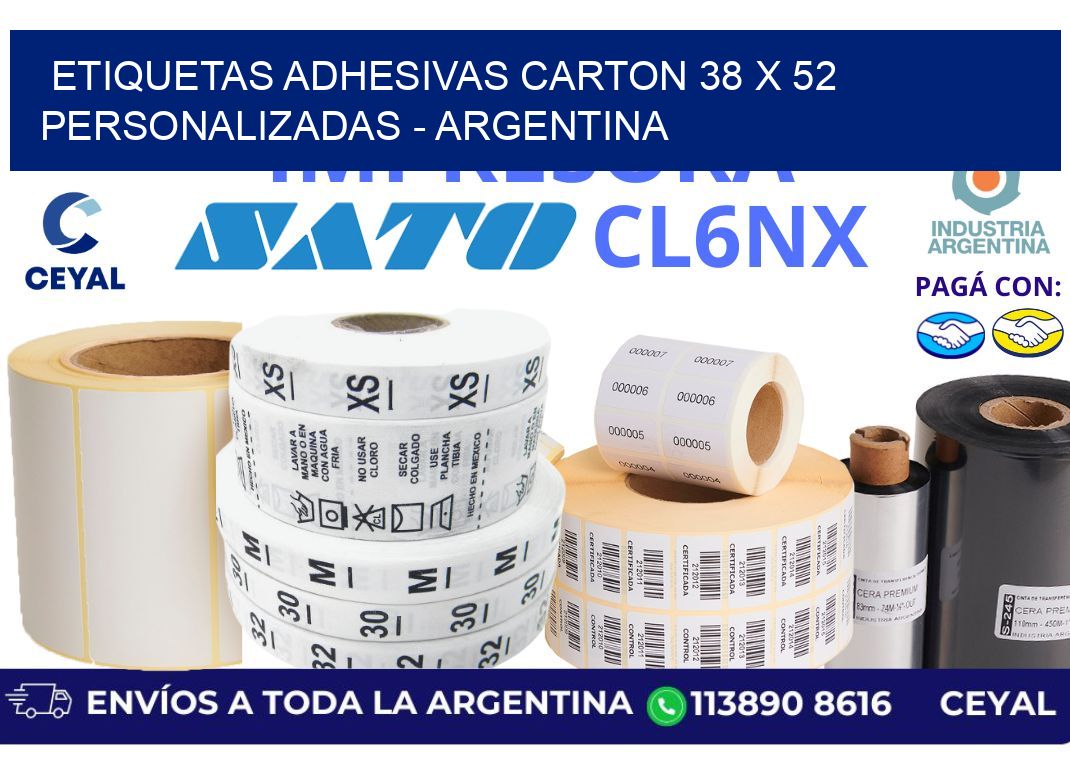 etiquetas adhesivas carton 38 x 52 personalizadas - Argentina