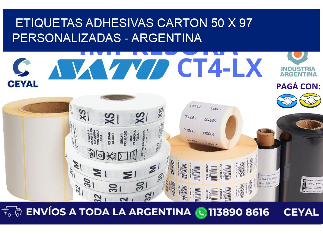 etiquetas adhesivas carton 50 x 97 personalizadas - Argentina