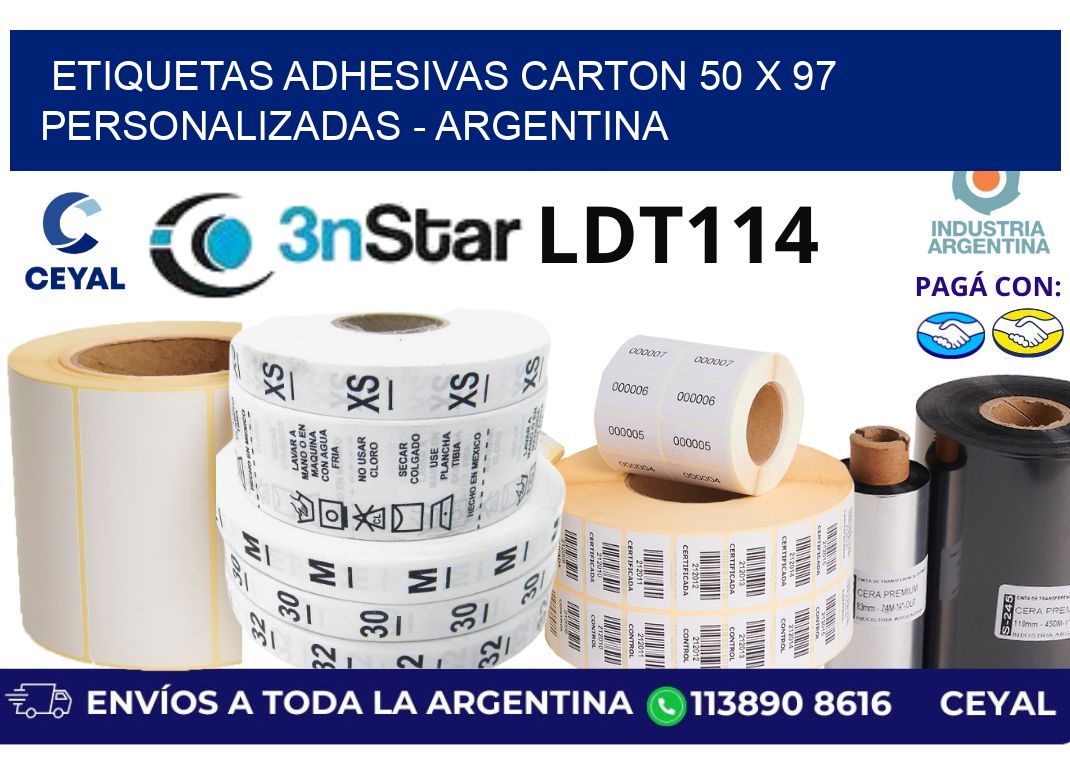etiquetas adhesivas carton 50 x 97 personalizadas - Argentina