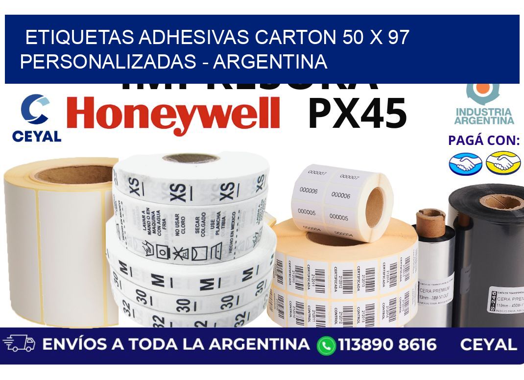 etiquetas adhesivas carton 50 x 97 personalizadas – Argentina