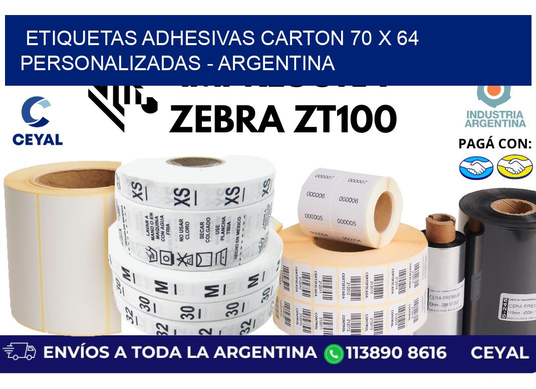 etiquetas adhesivas carton 70 x 64 personalizadas - Argentina