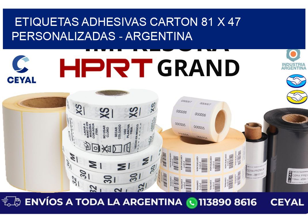etiquetas adhesivas carton 81 x 47 personalizadas - Argentina