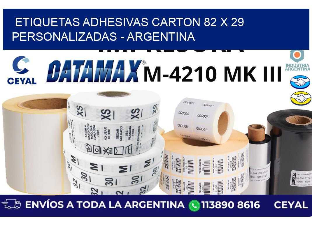 etiquetas adhesivas carton 82 x 29 personalizadas – Argentina