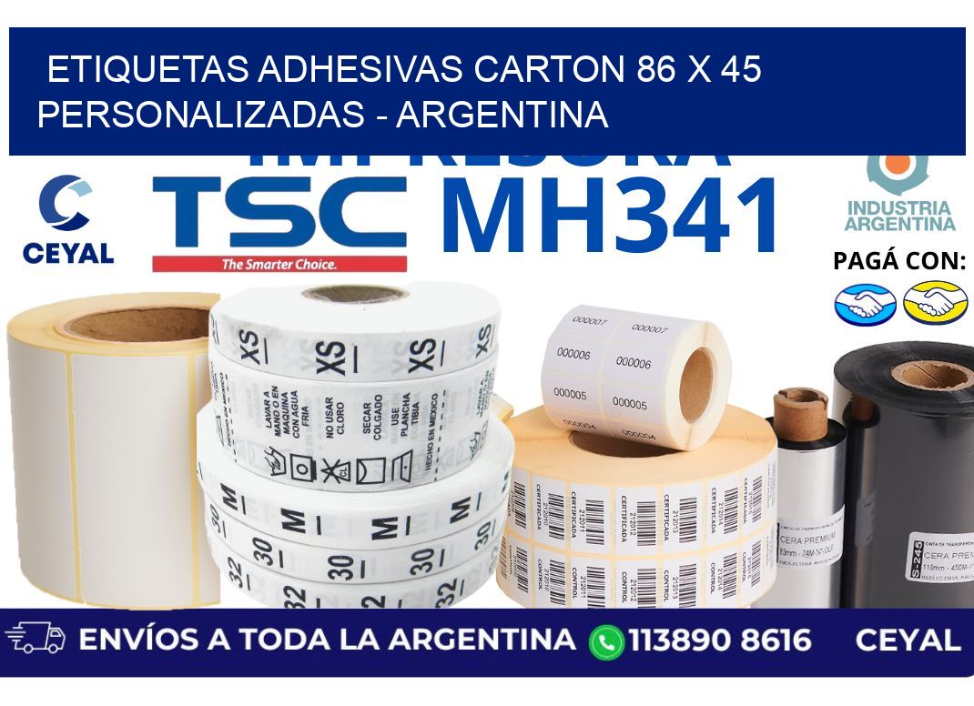 etiquetas adhesivas carton 86 x 45 personalizadas – Argentina