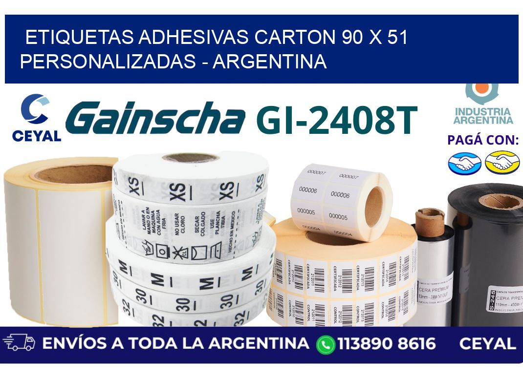 etiquetas adhesivas carton 90 x 51 personalizadas – Argentina
