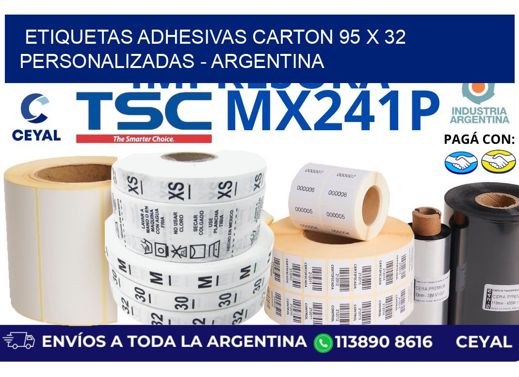 etiquetas adhesivas carton 95 x 32 personalizadas – Argentina