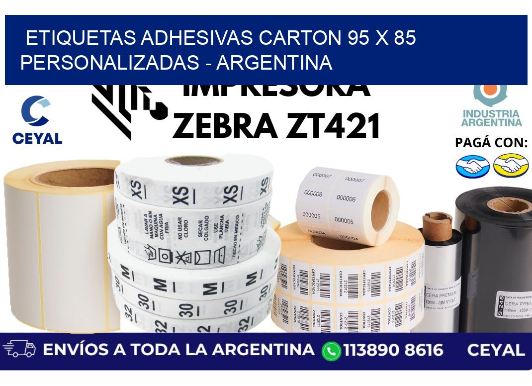 etiquetas adhesivas carton 95 x 85 personalizadas - Argentina