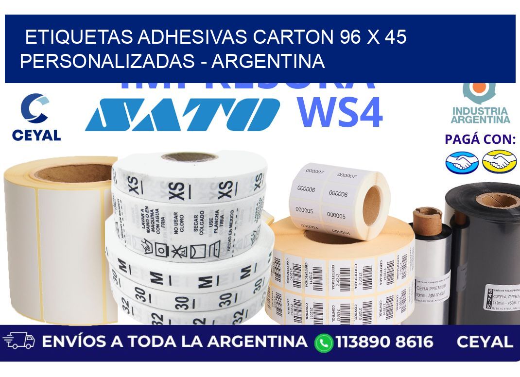 etiquetas adhesivas carton 96 x 45 personalizadas - Argentina