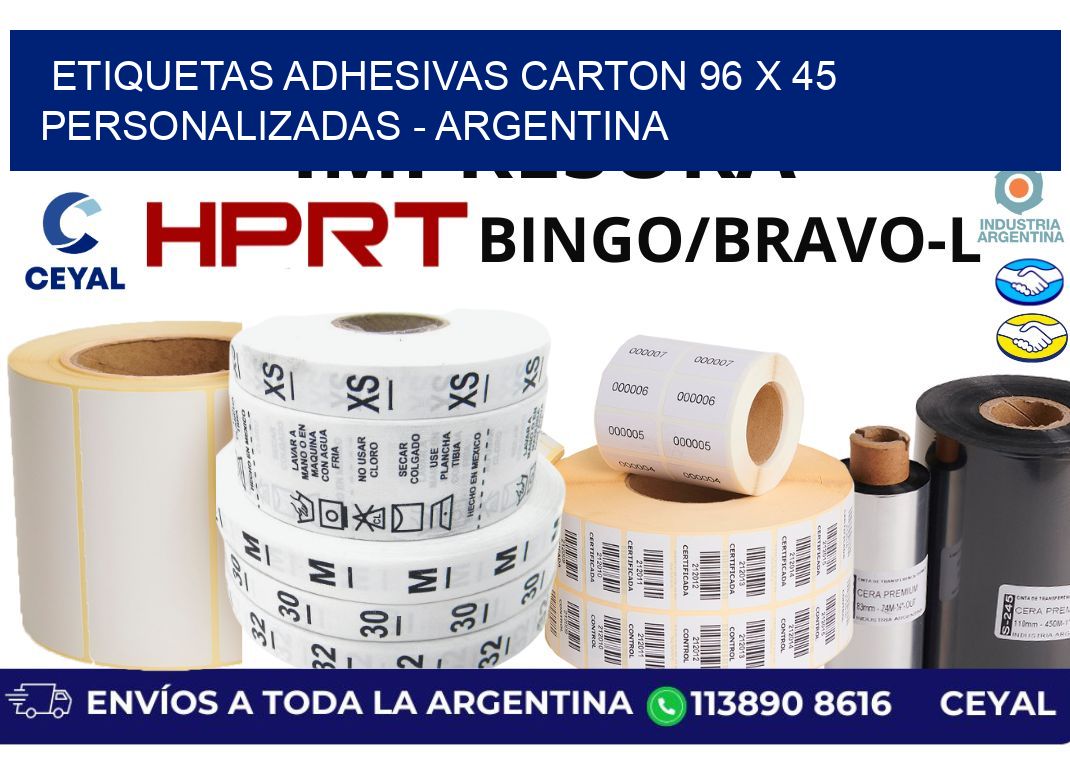etiquetas adhesivas carton 96 x 45 personalizadas – Argentina