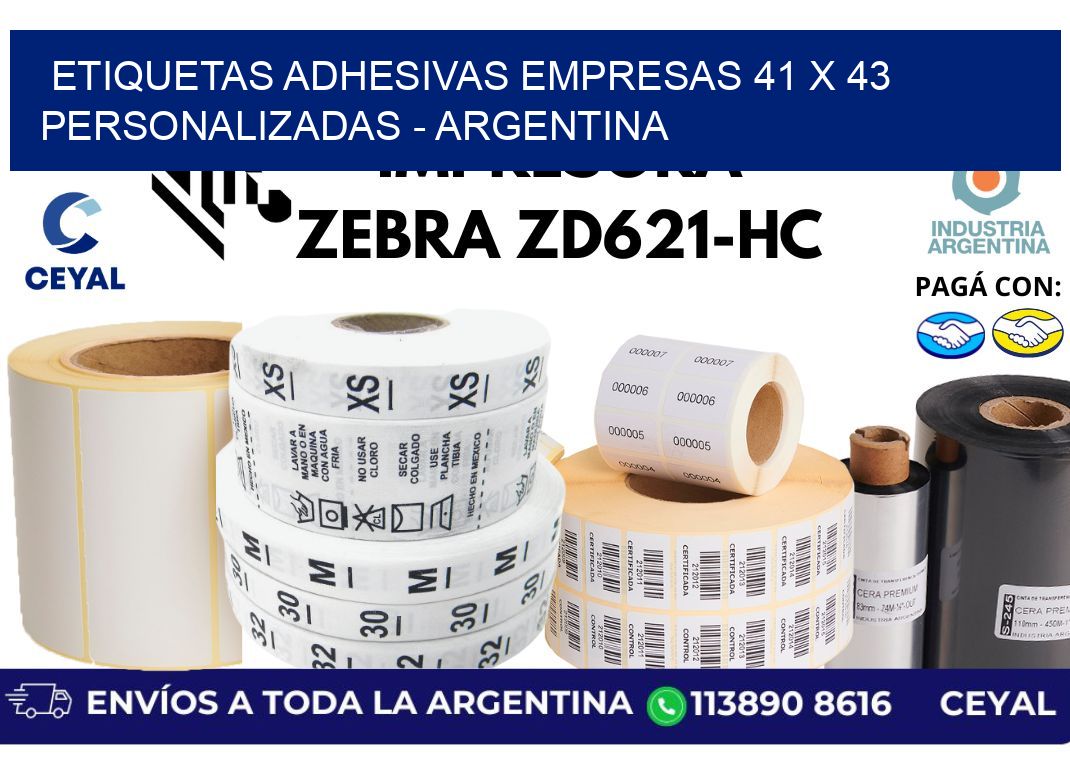 etiquetas adhesivas empresas 41 x 43 personalizadas - Argentina