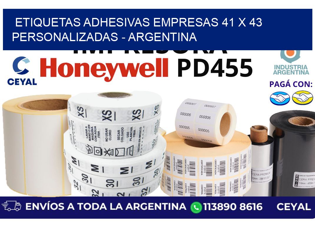 etiquetas adhesivas empresas 41 x 43 personalizadas - Argentina