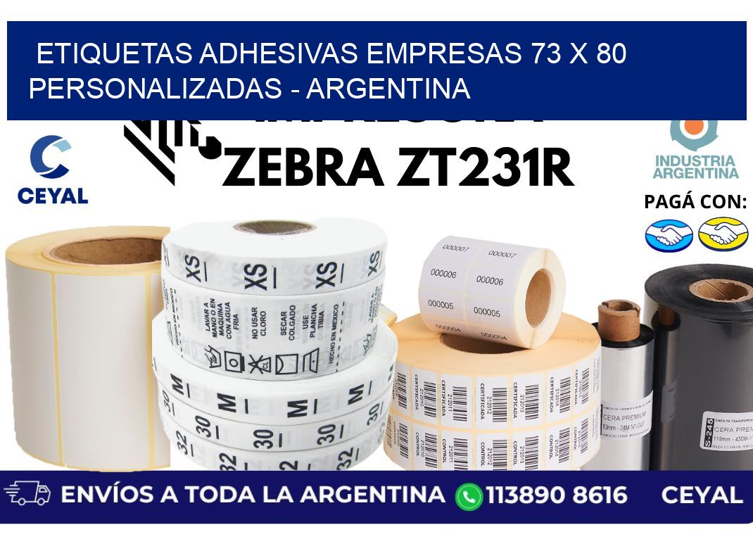 etiquetas adhesivas empresas 73 x 80 personalizadas - Argentina